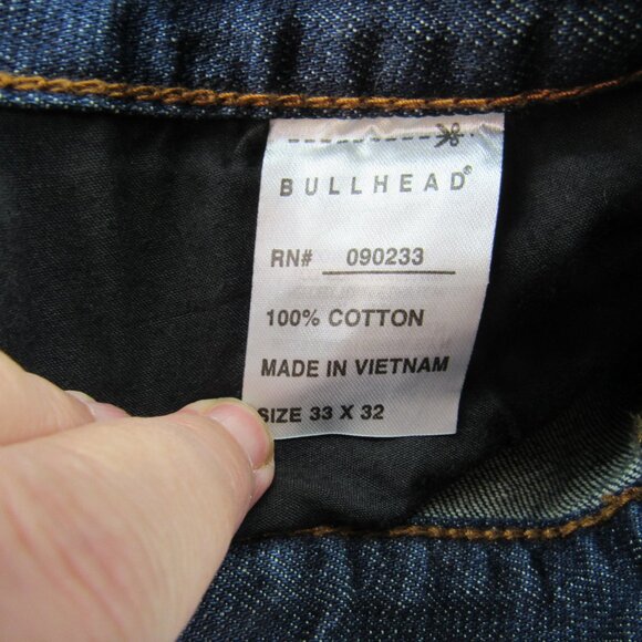 Bullhead Rincon Slim Straight Mid Rise Dark Wash Men's Blue Jeans Size 33X30.5 - Picture 11 of 11